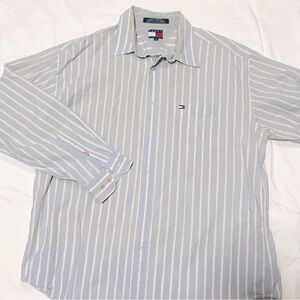 Tommy Hilfiger Men’s Striped Oxford Shirt - 100% Cotton